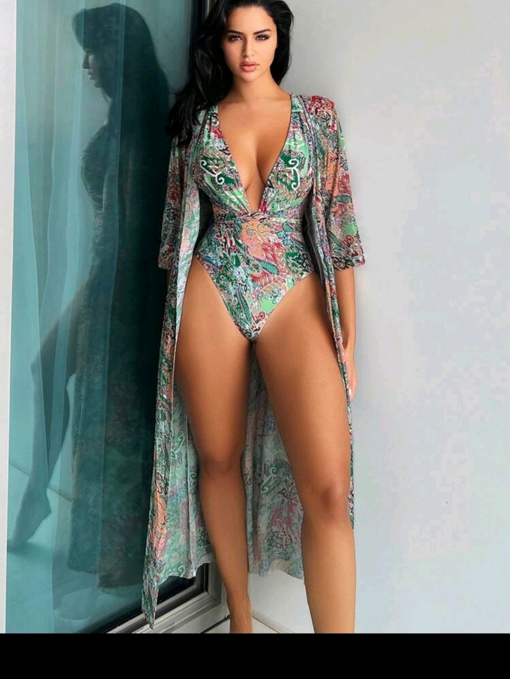 Colorful Swimsuit and Cover-Up Set